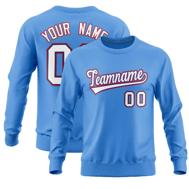 Custom Powder Blue Classic Style Personalized Uniform Pullover Hoodie