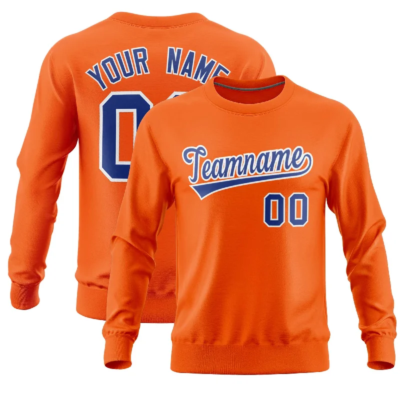 Custom Orange Classic Style Personalized Uniform Pullover Hoodie