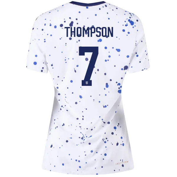 Nike Womens United States Alyssa Thompson 4 Star Authentic Match Home Jersey 23/24 w/ 2019 World Cup Champions Patch (White/Loyal Blue)