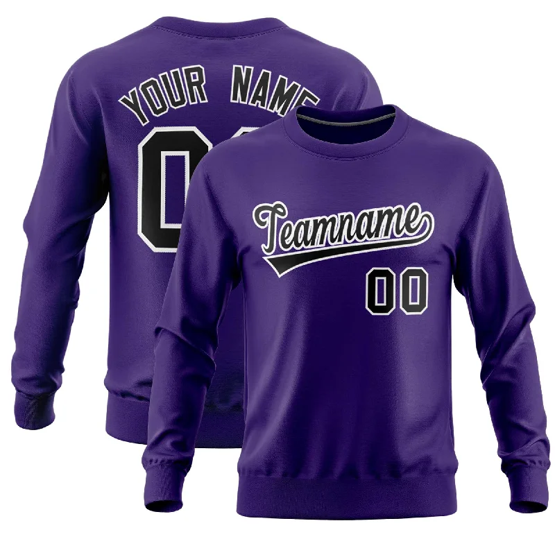 Custom Purple Classic Style Personalized Uniform Pullover Hoodie