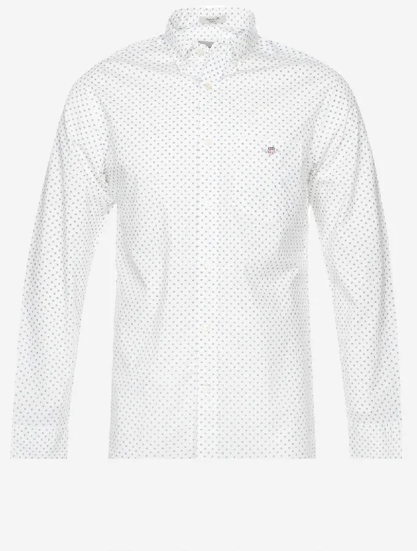 Regular Micro Print Shirt Eggshell Monochromatic Office Style