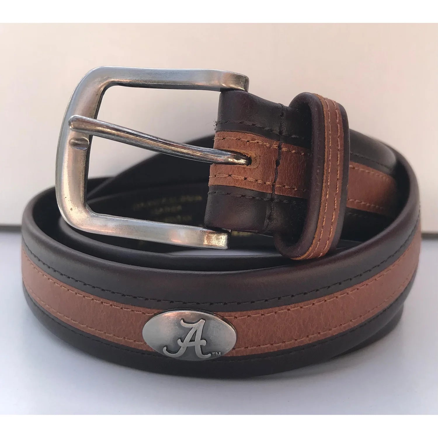 Zeppro Tubular Maroon/Tan Alabama Conch Belt Modern Men's Tech