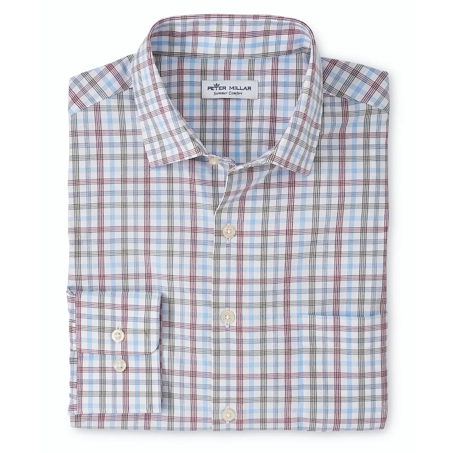 Peter Millar Neely Poplin Sport Shirt Refined Men's European