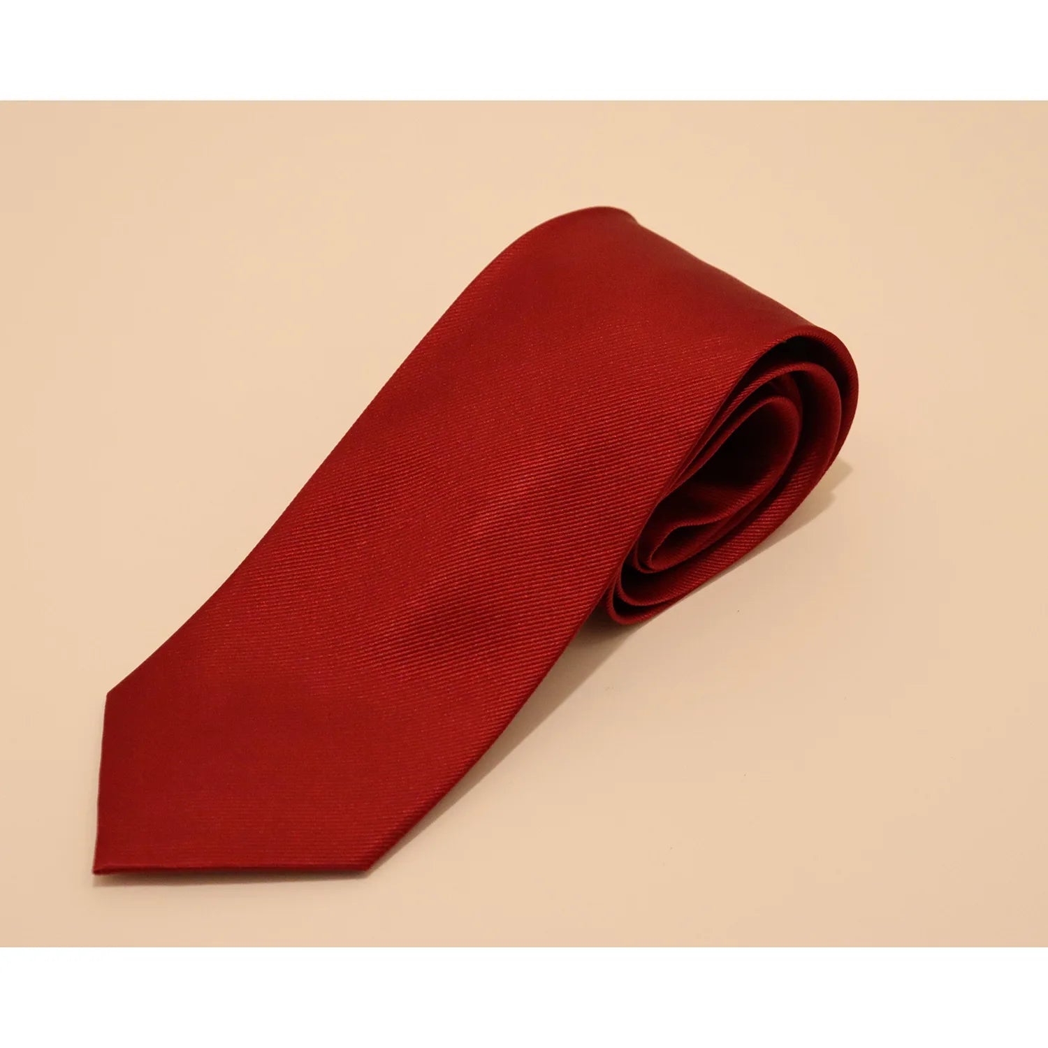 The Shirt Shop Tall Tie - Solid Crimson Laid