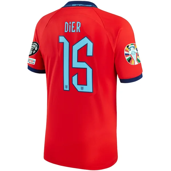 Nike England Eric Dier Away Jersey 22/23 w/ Euro Qualifier Patches (Challenge Red/Blue Void)