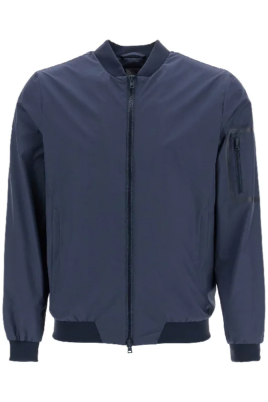 Herno Men's Bomber In Poliestere blue Scuro Con Gore Windstopper Impermeabile