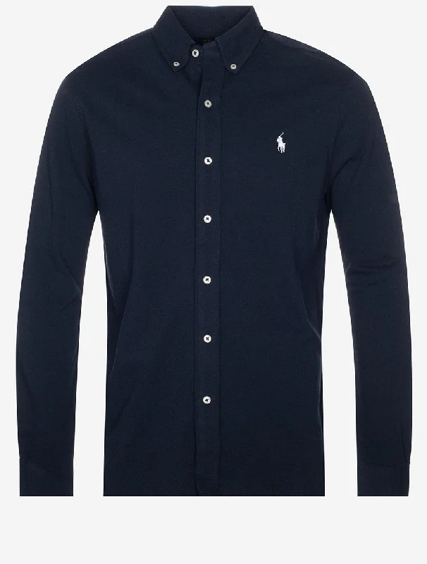 Featherweight Long Sleeve Mesh Shirt Navy Sporty Men's Athleisure 