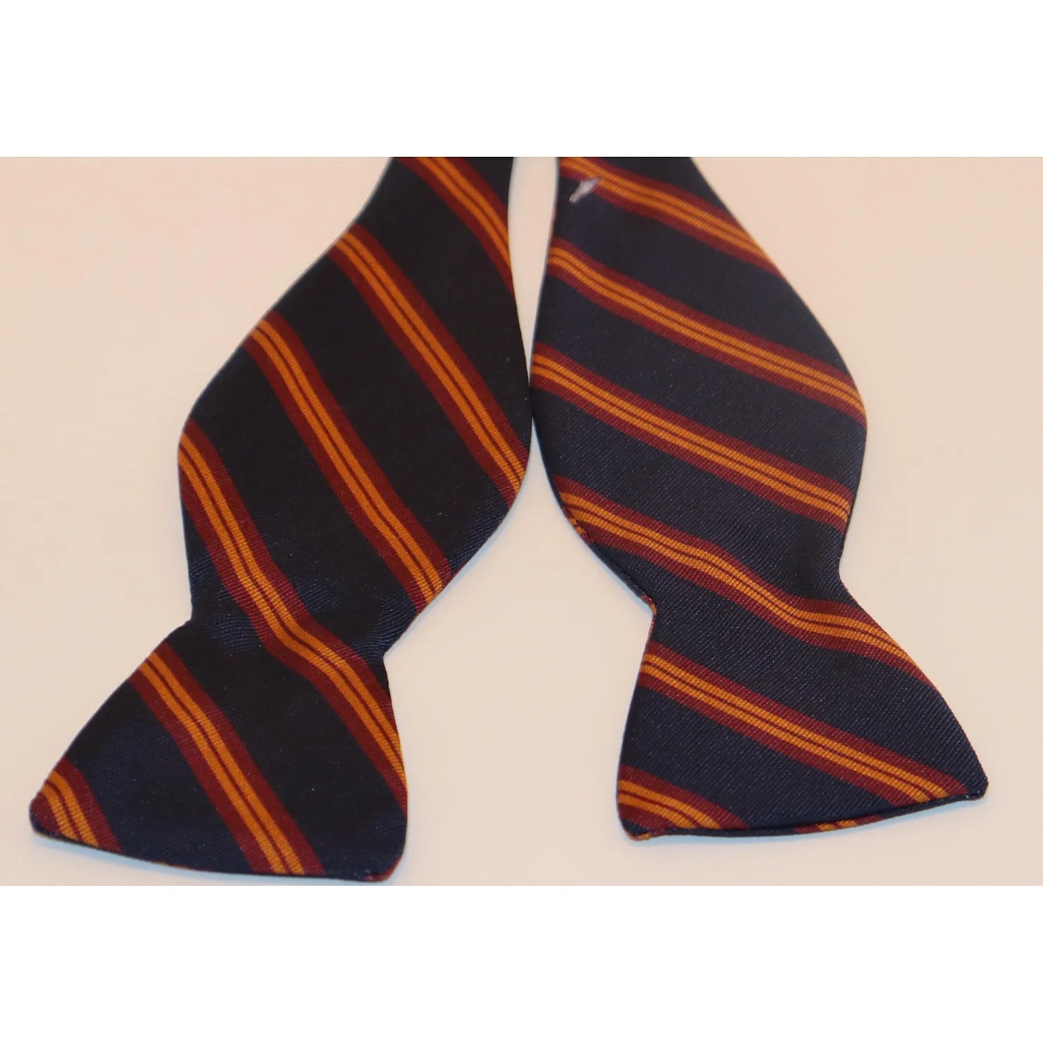 R. Hanauer Bow Tie - Navy with Burgundy/Gold Stripe Cool Men's Skate