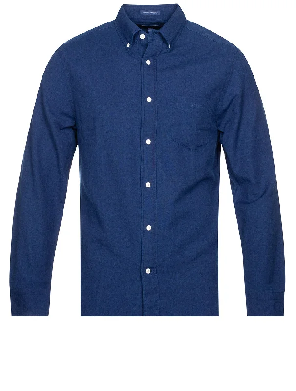 Regular Fit Indigo Oxford Shirt Indigo Earthy Men's Hemp