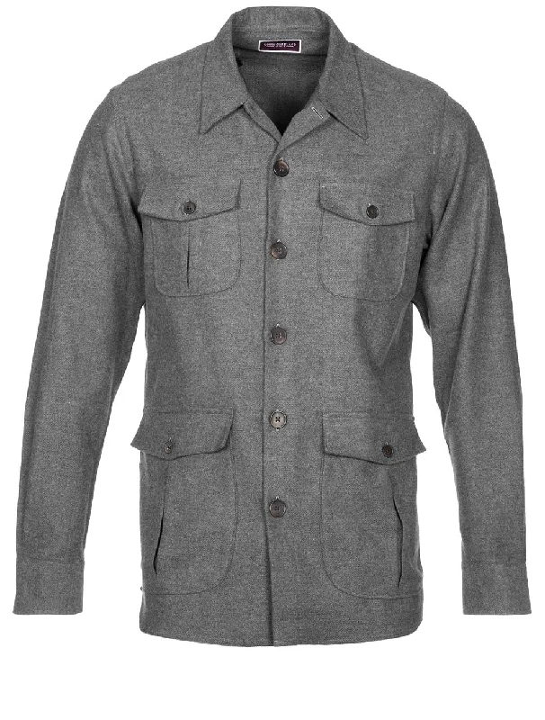 Safari Shirt Charcoal Trendy Men's Scandinavian