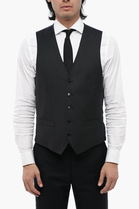 Corneliani Virgin Wool Leader Waistcoat With Back Adjuster