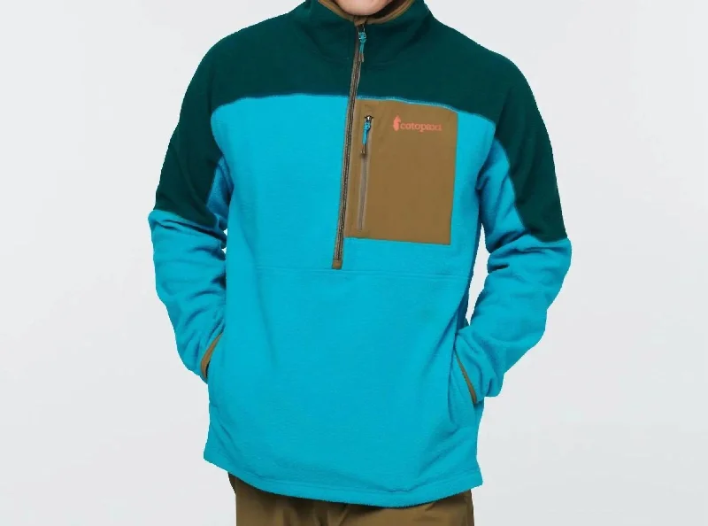 Men's Abrazo Half-Zip Fleece Jacket In Deep Ocean/mineral Blue