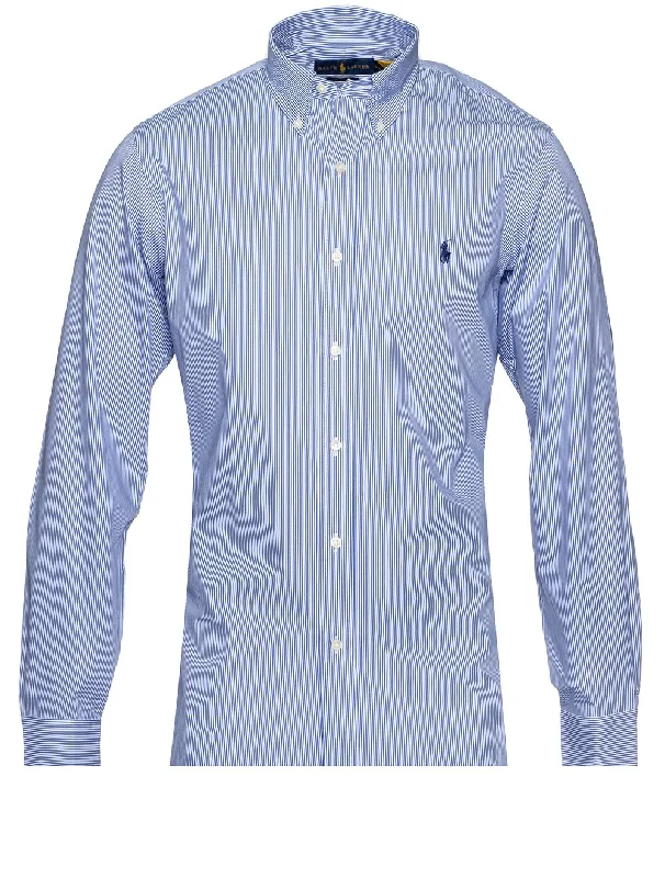 Hairline Stripe Shirt Blue Earthy Men's Sustainable 