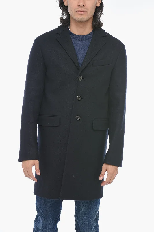 Dsquared2 Virgin Wool Coat with Flap Pockets