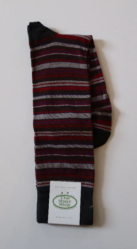 The Shirt Shop Dress Socks - Gray, Red, Light Gray, Brown, Blue (Mid Calf) Artistic Men's Avant