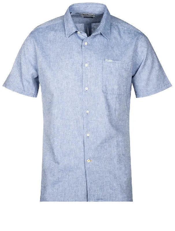 Nelson Short Sleeve Summer Shirt Blue Sharp Men's Italian