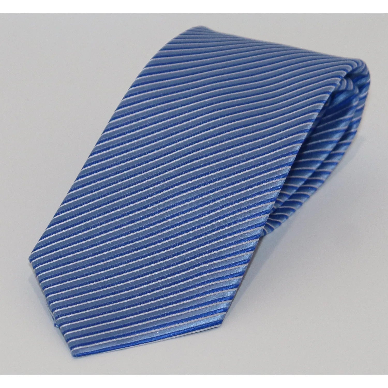 The Shirt Shop Tie - Royal/Sky Blue/White Stripe Luxurious Men's High