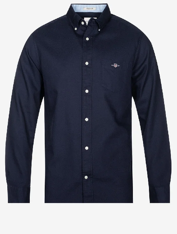 Regular Honeycomb Texture Shirt Evening Blue Laid