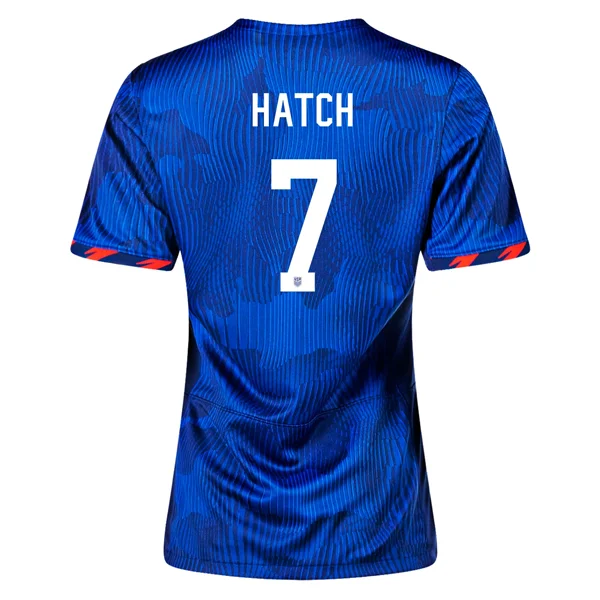 Nike Womens United States Ashley Hatch 4 Star Away Jersey 23/24 w/ 2019 World Cup Champion Patch (Hyper Royal/Loyal Blue)