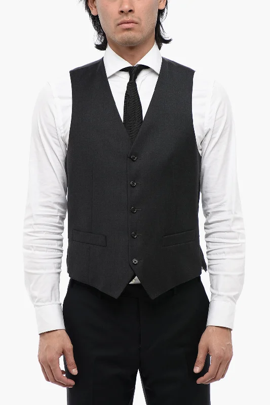 Corneliani Trend Virgin Wool Waistcoat With Back Adjuster