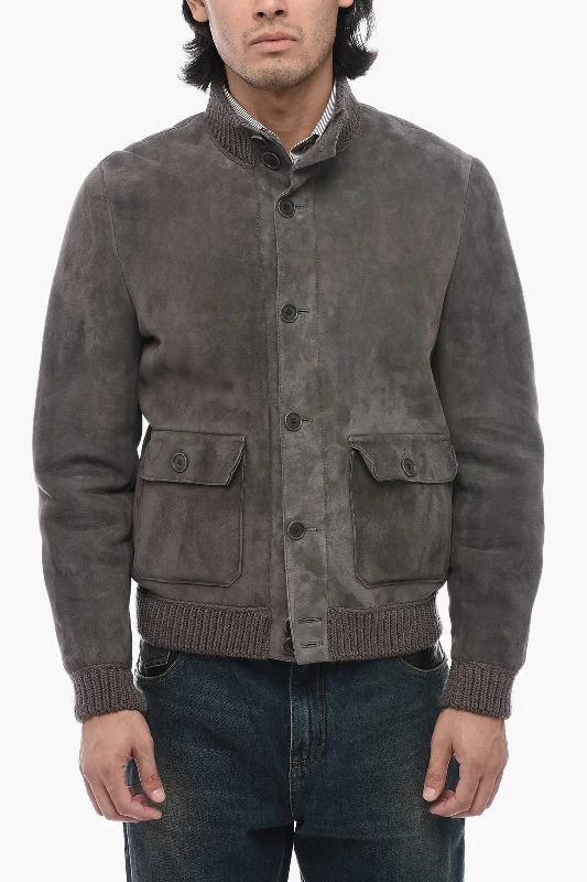 Salvatore Santoro Suede Jacket with Knitted Detailing