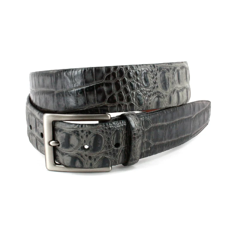 Torino 38MM Gray Hornback Embossed Belt Cool Men's Skate