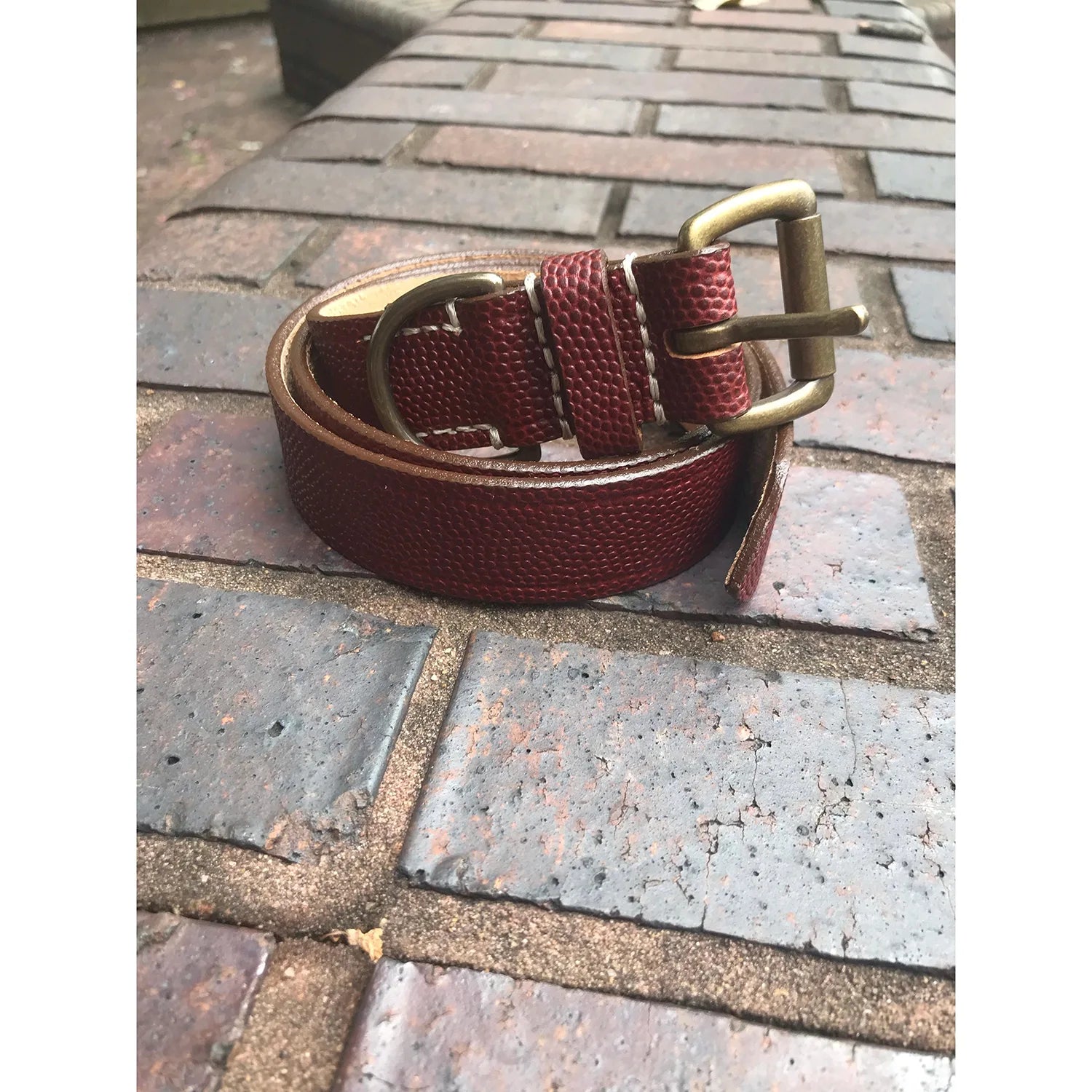 Brenneman's Football Leather Belt Relaxed Men's Australian 