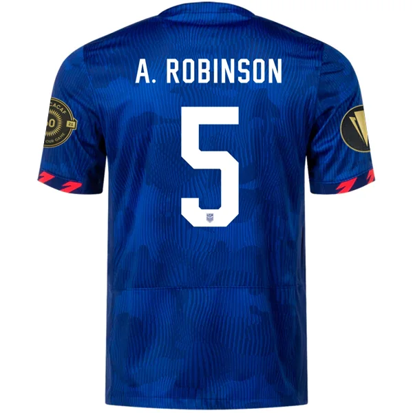 Nike Mens United States Antonee Robinson Away Jersey w/ Gold Cup Patches 23/24 (Hyper Royal/Loyal Blue)