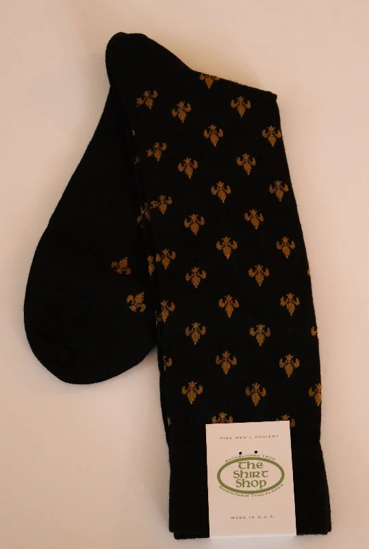 The Shirt Shop Dress Socks  Fleur De Lis (2 Colors) Bold Men's Statement