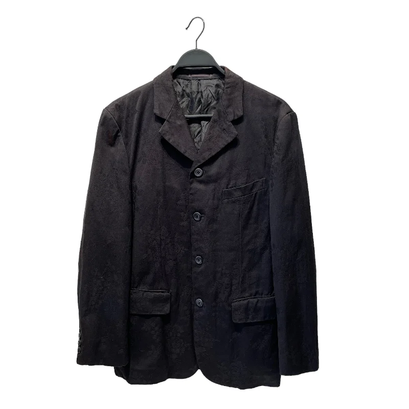 COMME des GARCONS HOMME PLUS/Tailored Jkt/S/Cotton/BLK/Floral Pattern/1999