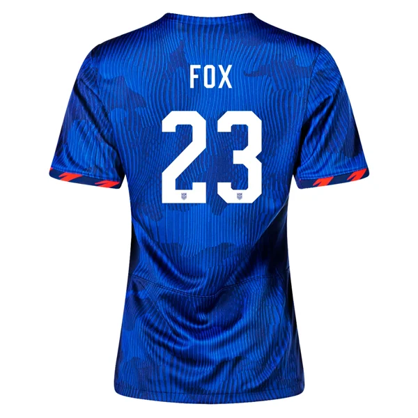 Nike Womens United States Emily Fox 4 Star Away Jersey 23/24 w/ 2019 World Cup Champion Patch (Hyper Royal/Loyal Blue)