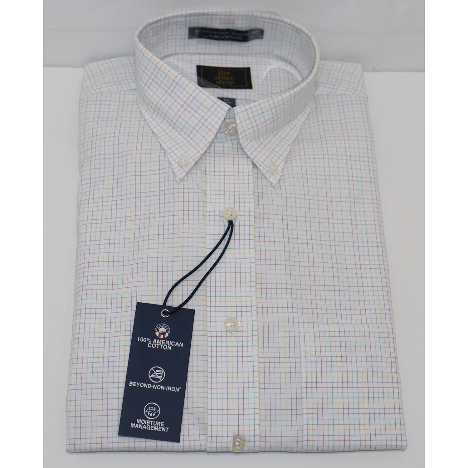 The Shirt Shop Wrinkle Free - White/Multi Earthy Men's Sustainable 