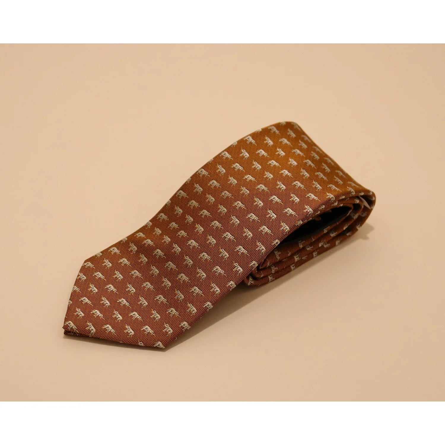 The Shirt Shop Tie - Rust with Mini Elephant Trunks Up Cozy Men's Sherpa
