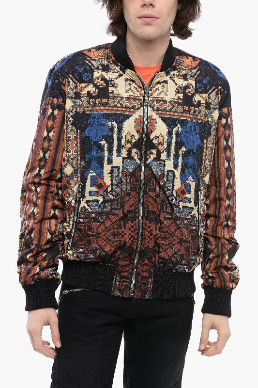 Balmain Reversible Carpet Nylon Bomber Jacket With Front Zip