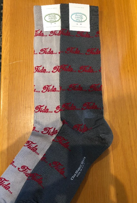 The Shirt Shop Game Day Socks - Tide Script (3 Colors) Tough Men's Tactical