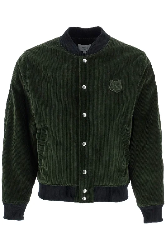 Maison Kitsune Men's Ranger  Polyester Bomber With Embroide Logo