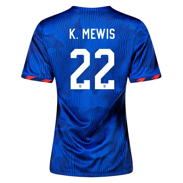 Nike Womens United States Kristie Mewis 4 Star Away Jersey 23/24 w/ 2019 World Cup Champion Patch (Hyper Royal/Loyal Blue)