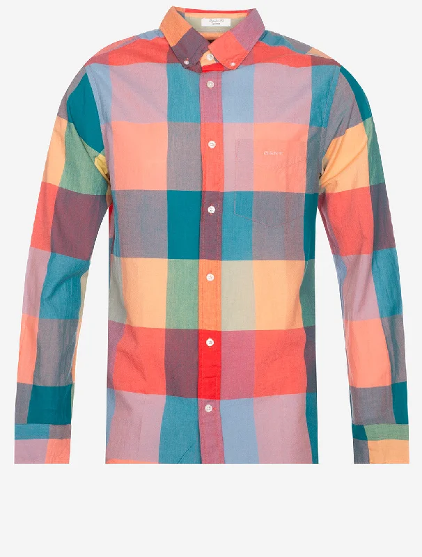 Regular Indian Madras Shirt Pumpkin Orange Relaxed Men's Australian 