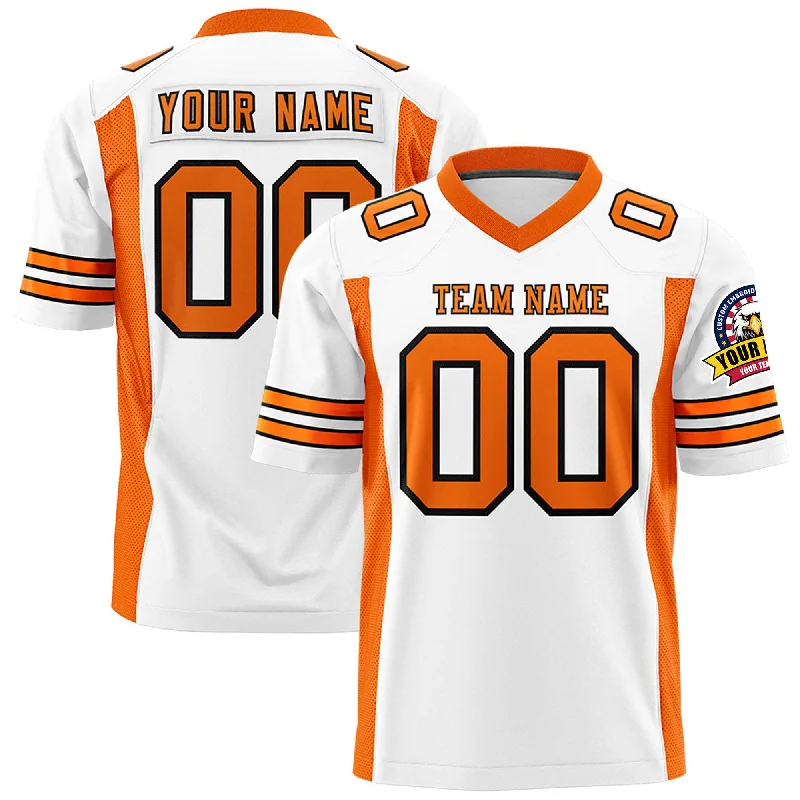 Custom White Orange Personalized Insert Color Design Authentic Football Jersey