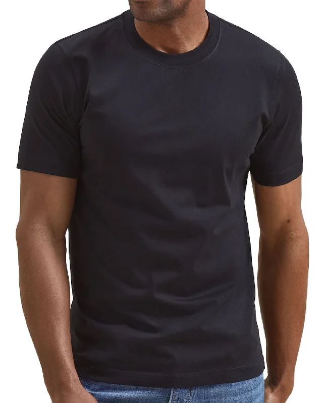 Black Cotton Crewneck T-Shirt Cozy Men's Sherpa