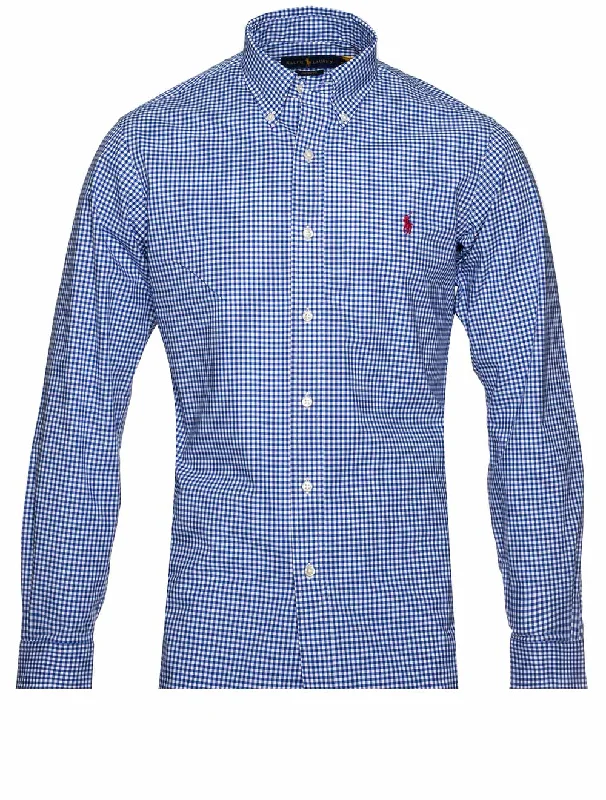 Check B/d Shirt Blue Tough Men's Tactical