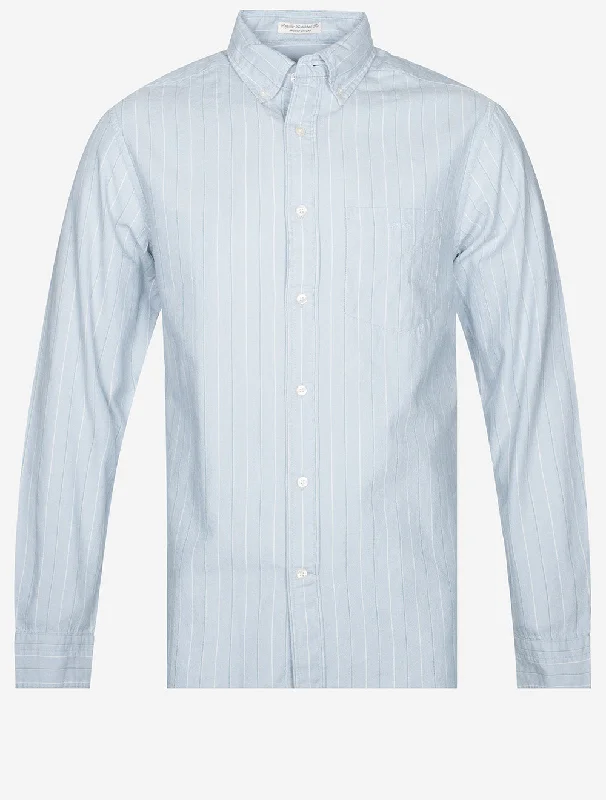 Regular Archive Oxford Stripe Shirt Dove Blue Sleek Men's Metallic