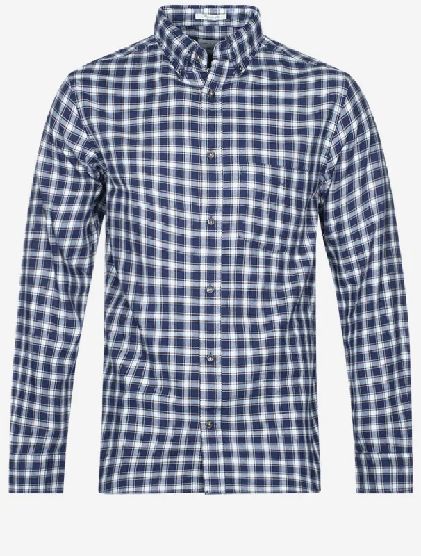 Regular Micro Tartan Flannel Shirt Classic Blue Confident Men's High