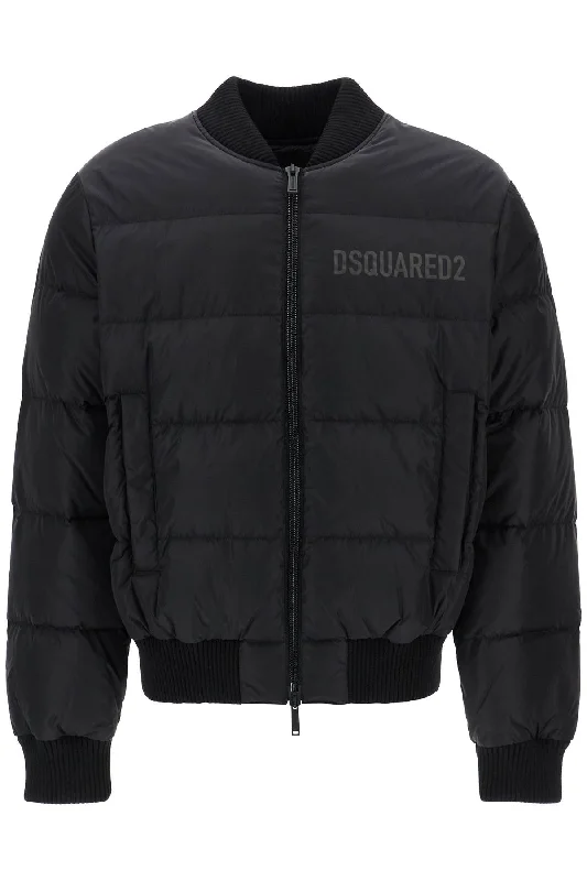 Dsqua2 Men's Shiny  Cropped Padded Bomber Jacket In Polyamide