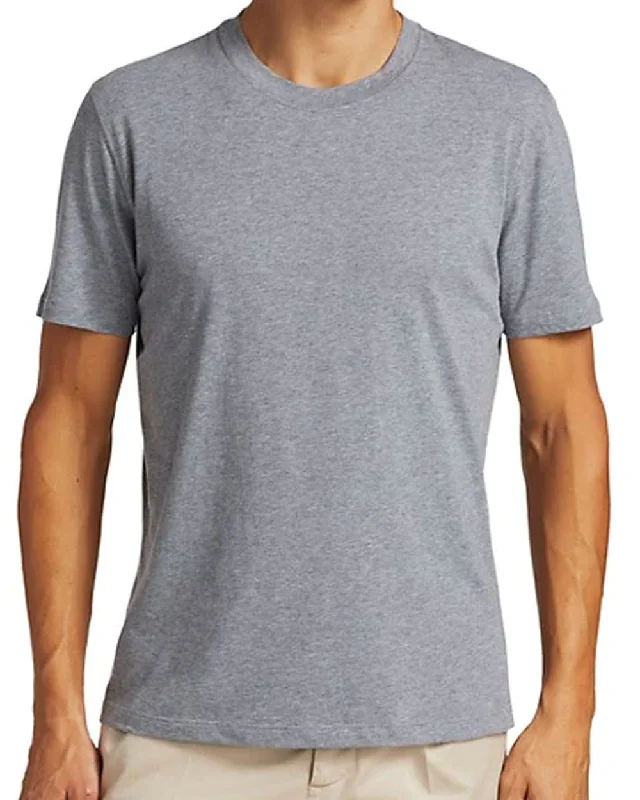 Grey Cotton Crewneck T-Shirt Trendy Men's Bucket
