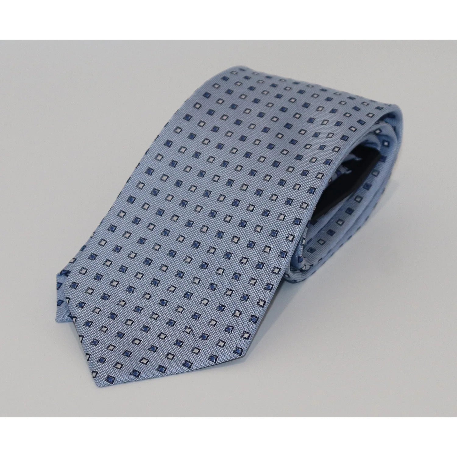 The Shirt Shop Tie - Sky Blue with Royal/White Squares Cool Men's Skate