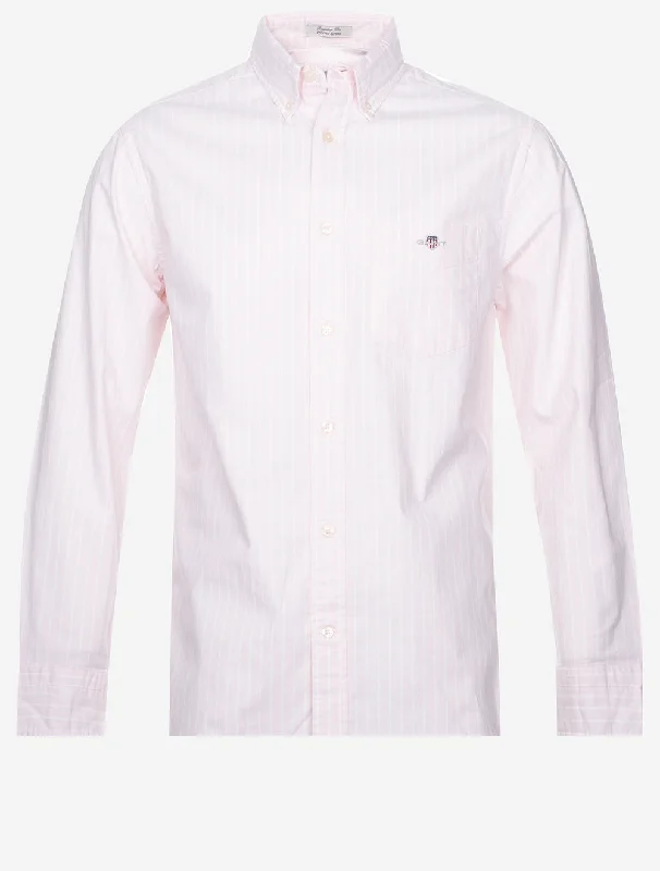 Regular Oxford Stretch Stripe Shirt Light Pink Bold Men's Statement