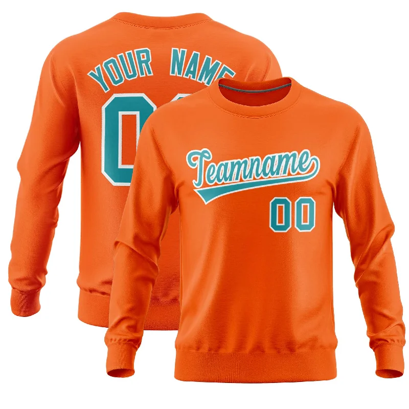 Custom Orange Classic Style Personalized Uniform Pullover Hoodie