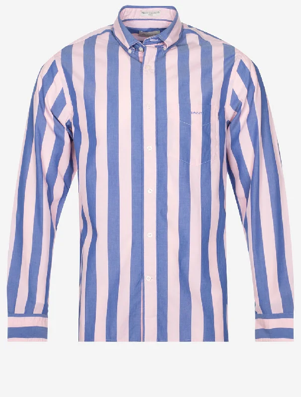 Regular Poplin Parasol Stripe Shirt Blushing Pink Business