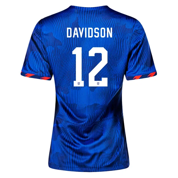 Nike Womens United States Tierna Davidson 4 Star Away Jersey 23/24 w/ 2019 World Cup Champion Patch (Hyper Royal/Loyal Blue)